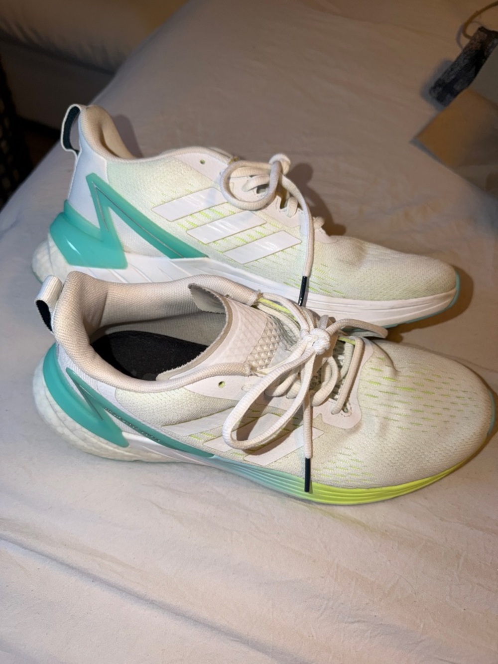 adidas Women's White & Teal Athletic Running Shoes